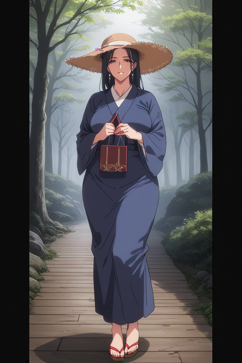 Moody Color Grading With Muted Tones, Medium Ass, A Terrifying Japanese Urban Legend Photorealistic Depiction Of Hasshaku-samaeight Feet Tall Woman An Extremely Tall MILF AI Porn