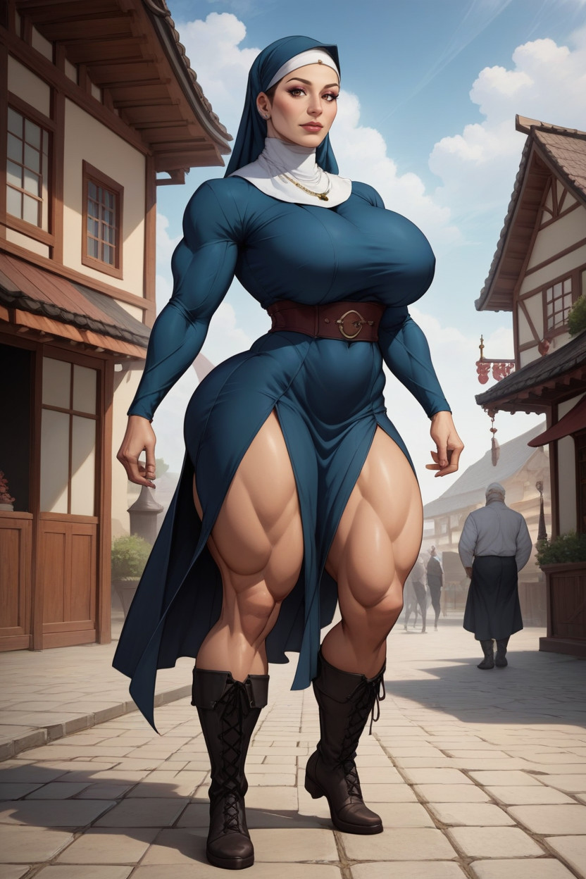 Huge And Very Firm Ass And Boobs, Old Man Everywhere, Massive Thick Thighs Ugly Old Man In The Background MILF AI Porn