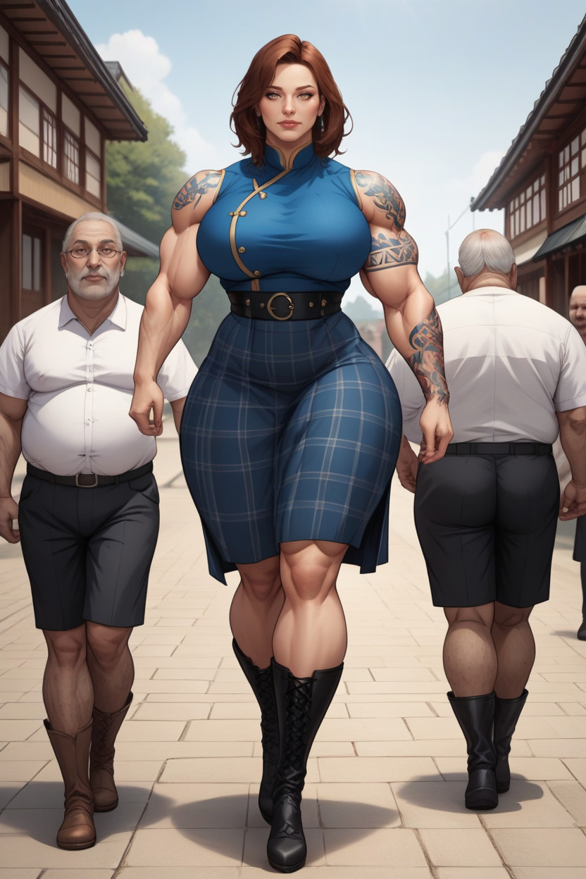 Full Body, Group Of Fat Old Men Walking And Watching While Groping, Group Of Ugly Fat Old Men Walking And Watching A Woman MILF AI Porn