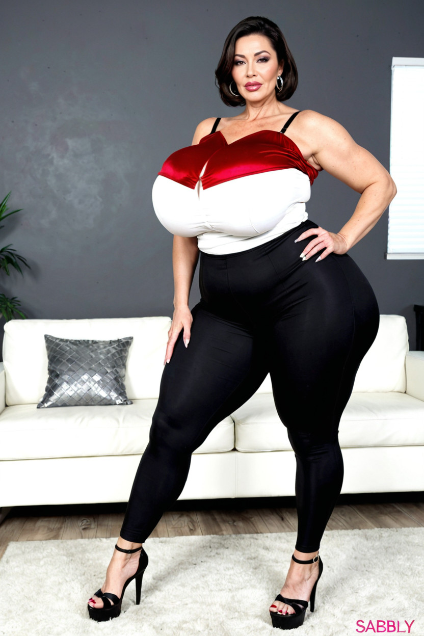 乳溝, Living Room, Super Fat Belly 熟女AI成人