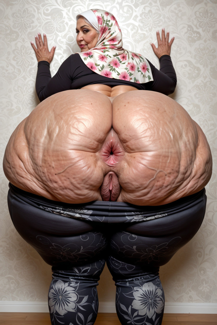 Deeply Gaped Pink Butthole, Extremely Deep Ass Crack, Heavy Makeup MILF AI 야짤