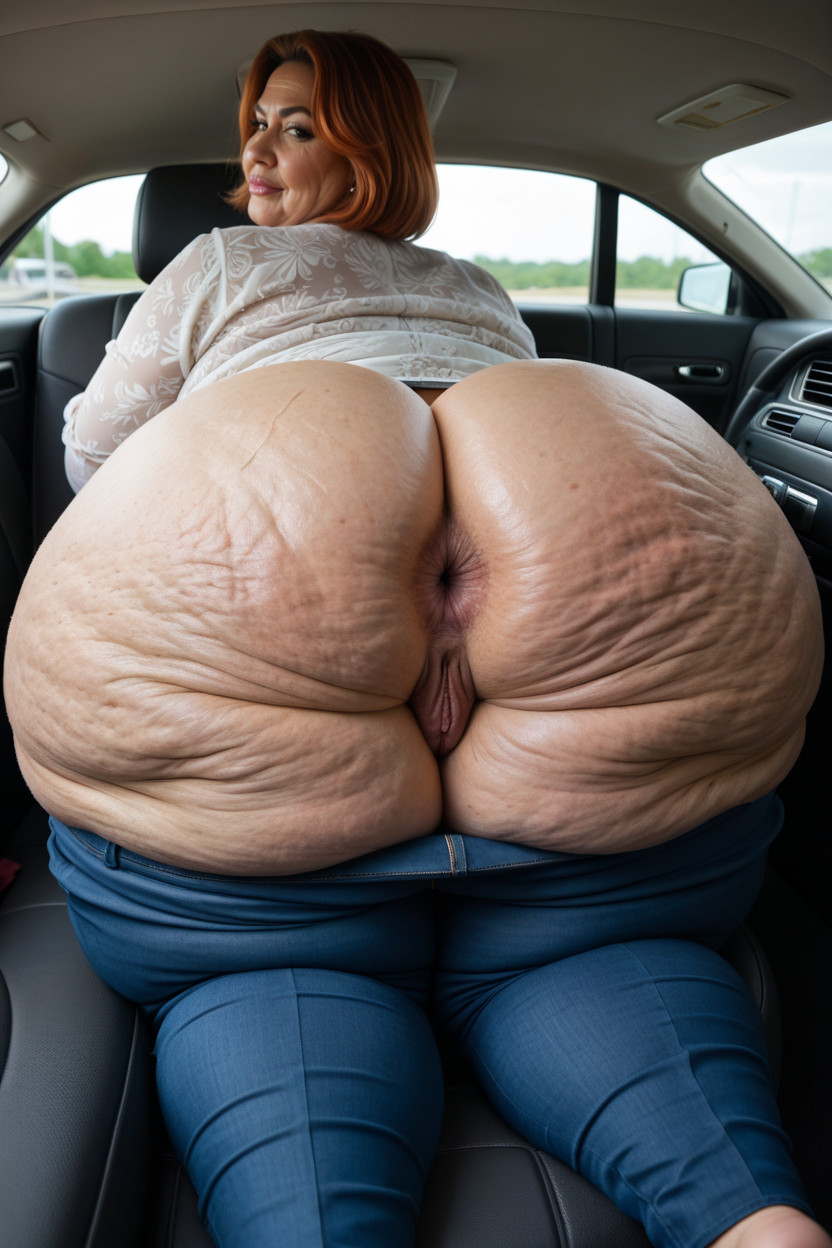 50+, Car, Veiny Ass MILF AI Porn